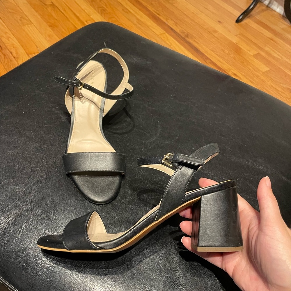 ✈️Josie Leather Ankle Strap Chunky Block Heel Y2k vintage minimalist sandals 8.5